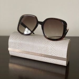 Authentic Bold Jimmy Choo Amada/S Sunglasses Tortoise Gold Detail